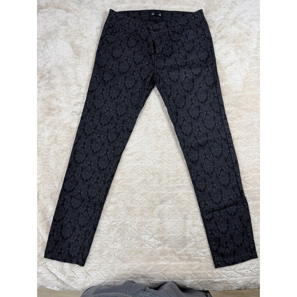 Willi Smith Pants Womens 8 Black Geometric Cropped Office Academia